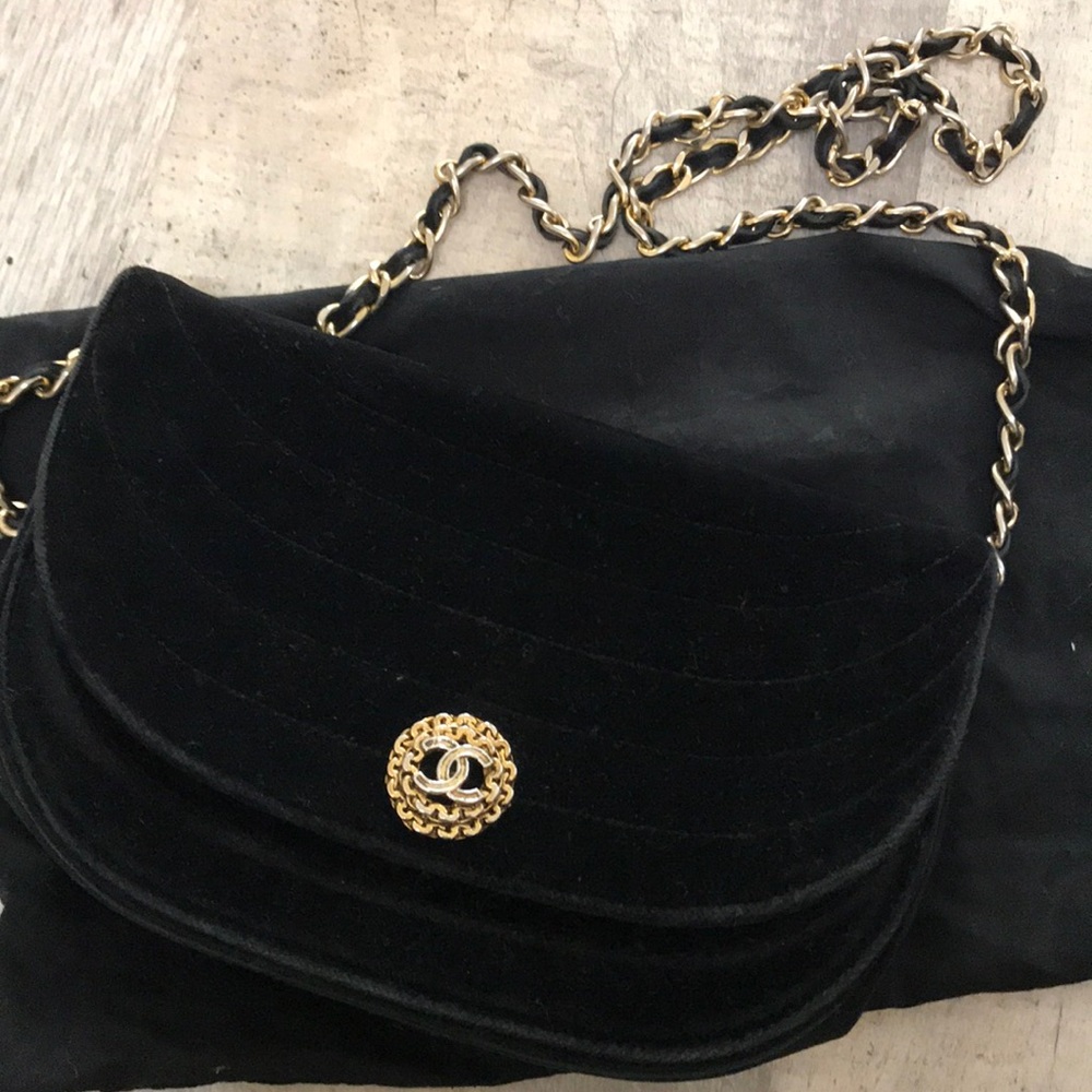 Vintage Chanel Velvet Clutch